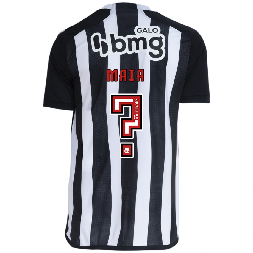 Niño Camiseta Caio Maia #0 Blanco Negro 1ª Equipación 2024/25 La Camisa Argentina