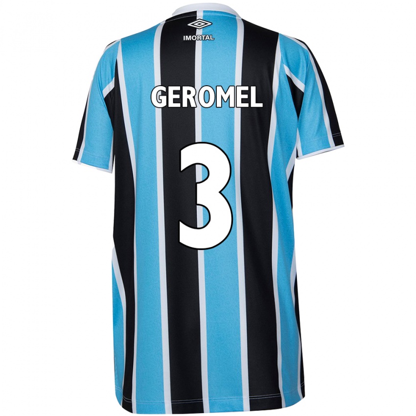 Niño Camiseta Pedro Geromel #3 Azul Negro Blanco 1ª Equipación 2024/25 La Camisa Argentina