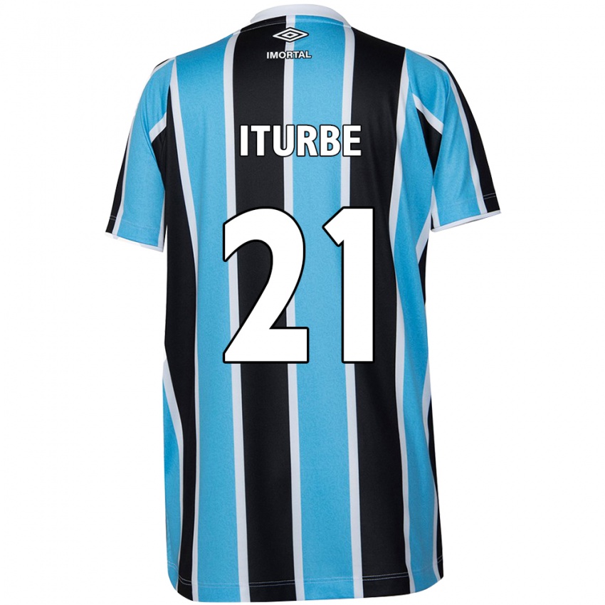 Niño Camiseta Juan Iturbe #21 Azul Negro Blanco 1ª Equipación 2024/25 La Camisa Argentina