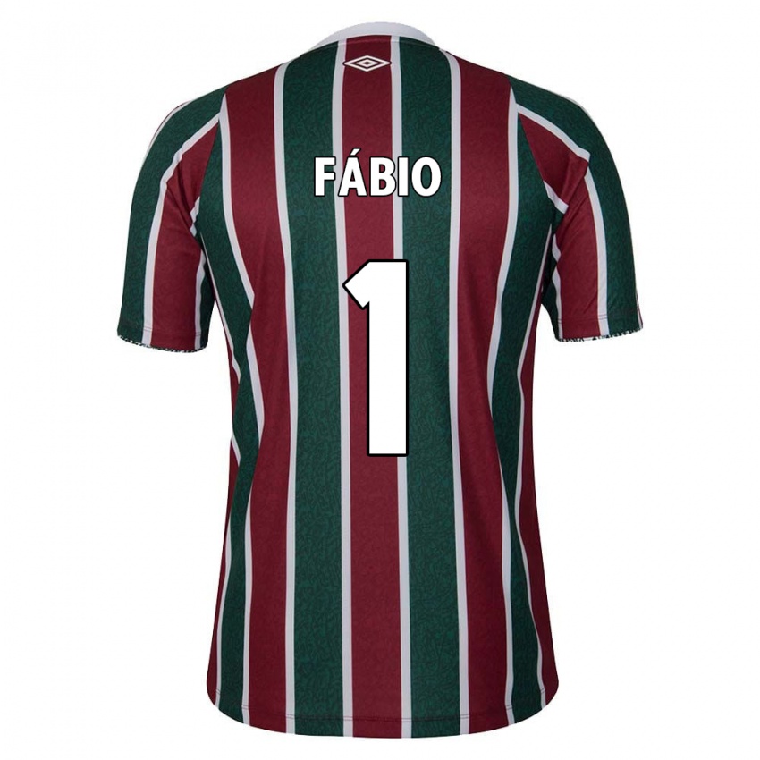 Niño Camiseta Fábio #1 Verde Granate Blanco 1ª Equipación 2024/25 La Camisa Argentina