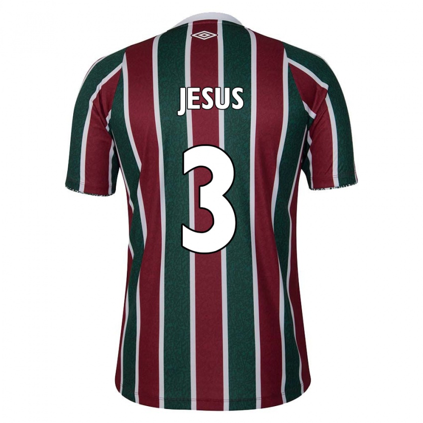 Niño Camiseta Alexandre Jesus #3 Verde Granate Blanco 1ª Equipación 2024/25 La Camisa Argentina