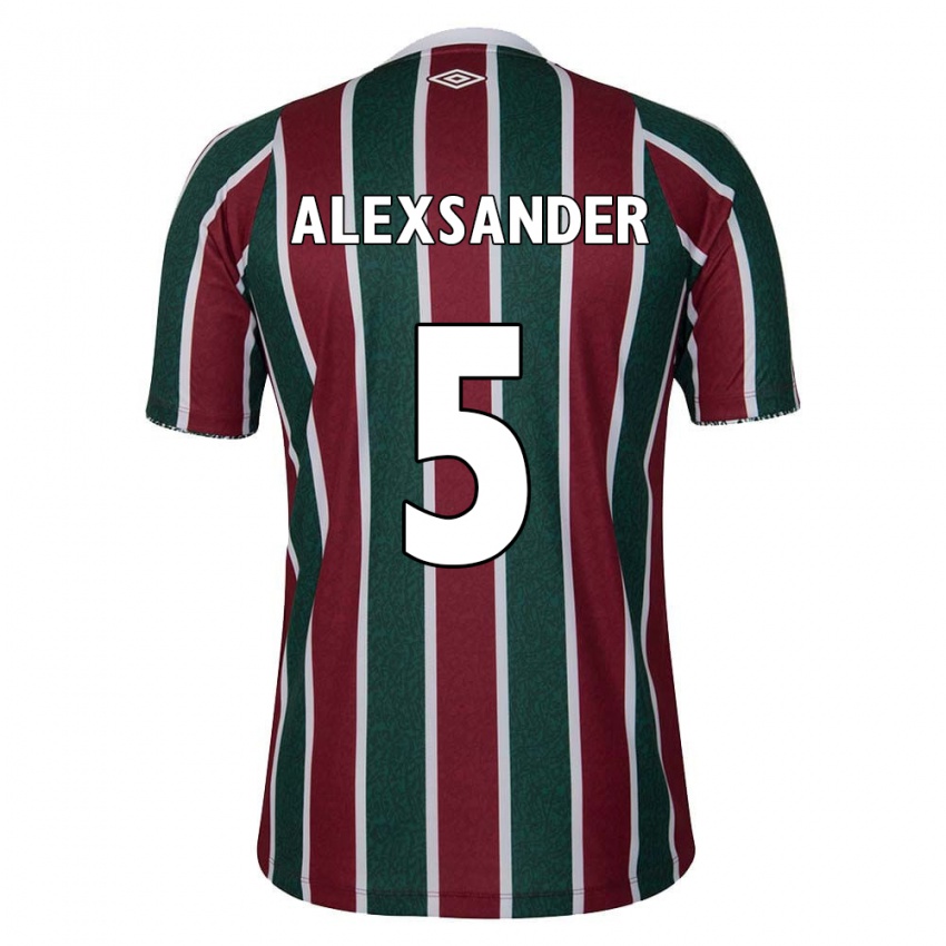 Niño Camiseta Alexsander #5 Verde Granate Blanco 1ª Equipación 2024/25 La Camisa Argentina