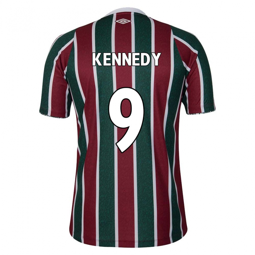 Niño Camiseta John Kennedy #9 Verde Granate Blanco 1ª Equipación 2024/25 La Camisa Argentina