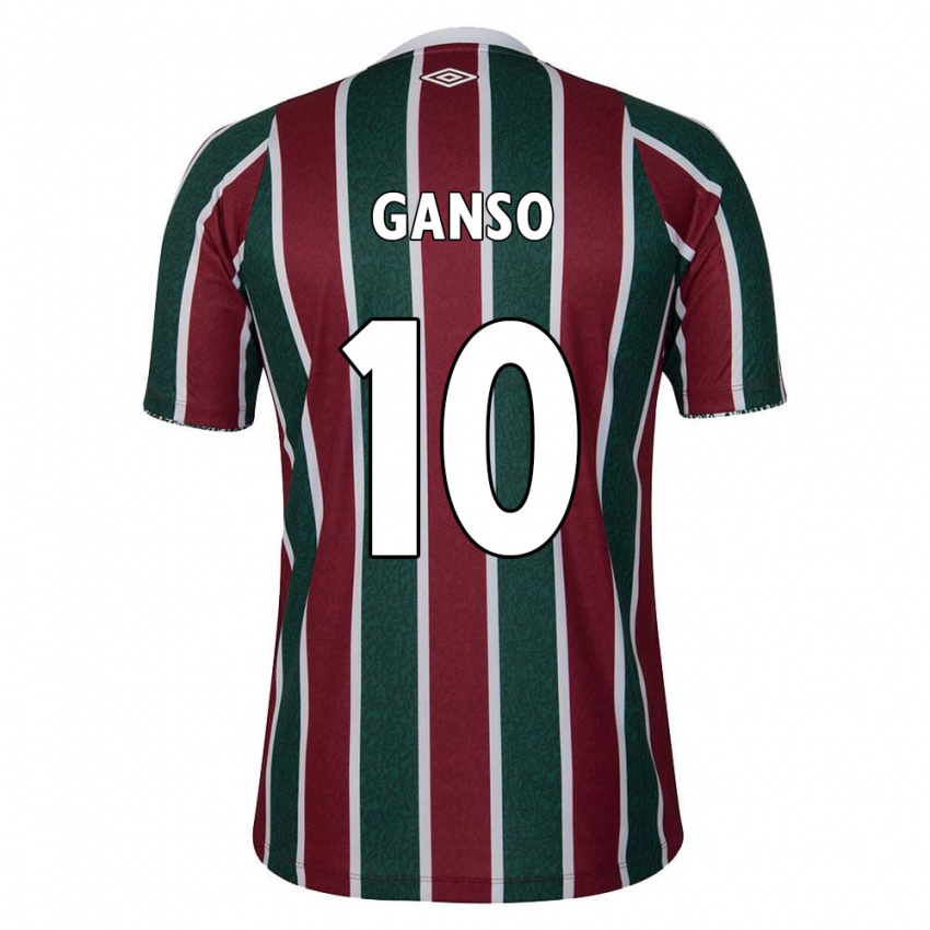 Niño Camiseta Ganso #10 Verde Granate Blanco 1ª Equipación 2024/25 La Camisa Argentina