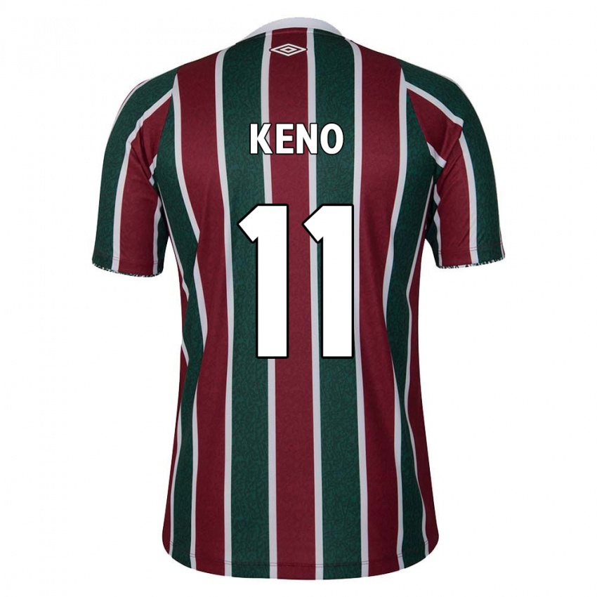 Niño Camiseta Keno #11 Verde Granate Blanco 1ª Equipación 2024/25 La Camisa Argentina