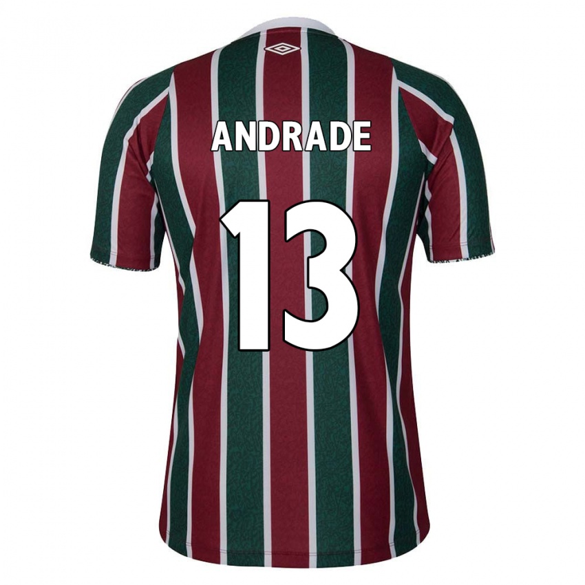 Niño Camiseta Felipe Andrade #13 Verde Granate Blanco 1ª Equipación 2024/25 La Camisa Argentina