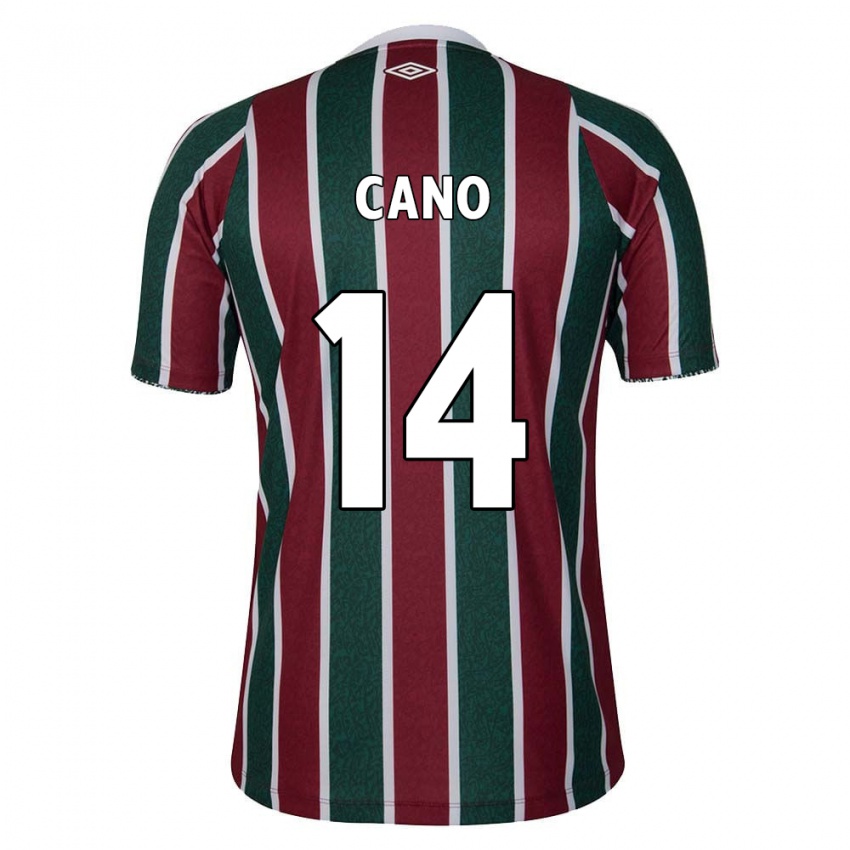 Niño Camiseta Germán Cano #14 Verde Granate Blanco 1ª Equipación 2024/25 La Camisa Argentina