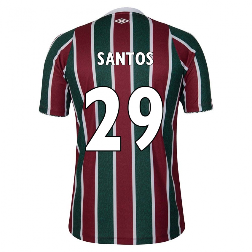 Niño Camiseta Thiago Santos #29 Verde Granate Blanco 1ª Equipación 2024/25 La Camisa Argentina