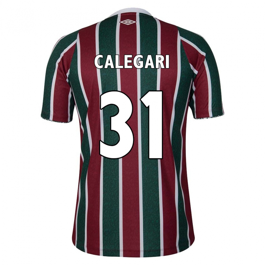 Niño Camiseta Calegari #31 Verde Granate Blanco 1ª Equipación 2024/25 La Camisa Argentina