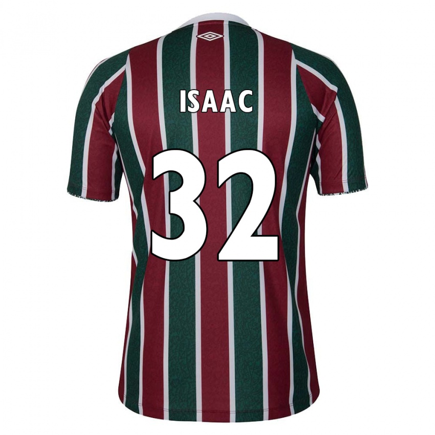 Niño Camiseta Isaac #32 Verde Granate Blanco 1ª Equipación 2024/25 La Camisa Argentina