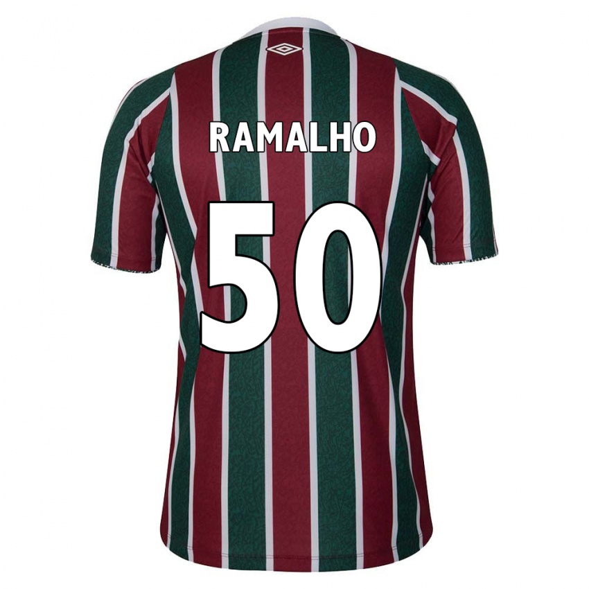 Niño Camiseta Gustavo Ramalho #50 Verde Granate Blanco 1ª Equipación 2024/25 La Camisa Argentina