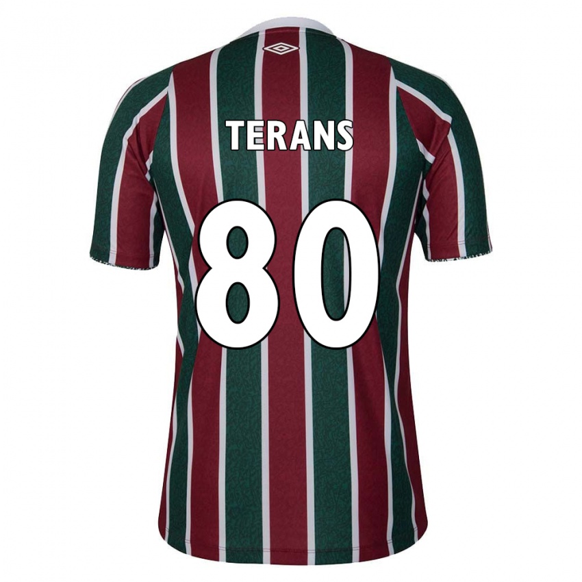 Niño Camiseta David Terans #80 Verde Granate Blanco 1ª Equipación 2024/25 La Camisa Argentina