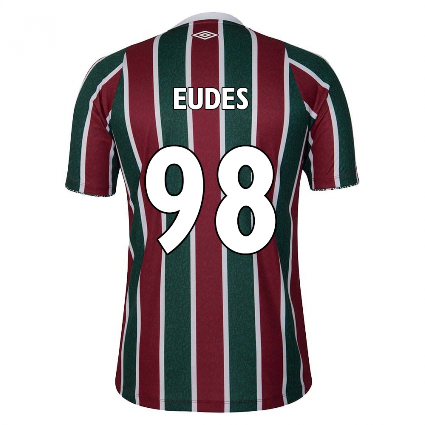 Niño Camiseta Vitor Eudes #98 Verde Granate Blanco 1ª Equipación 2024/25 La Camisa Argentina