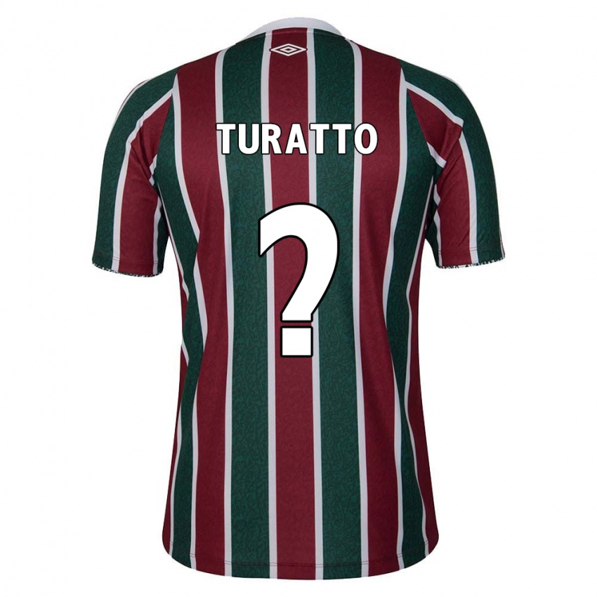 Niño Camiseta Luiz Turatto #0 Verde Granate Blanco 1ª Equipación 2024/25 La Camisa Argentina