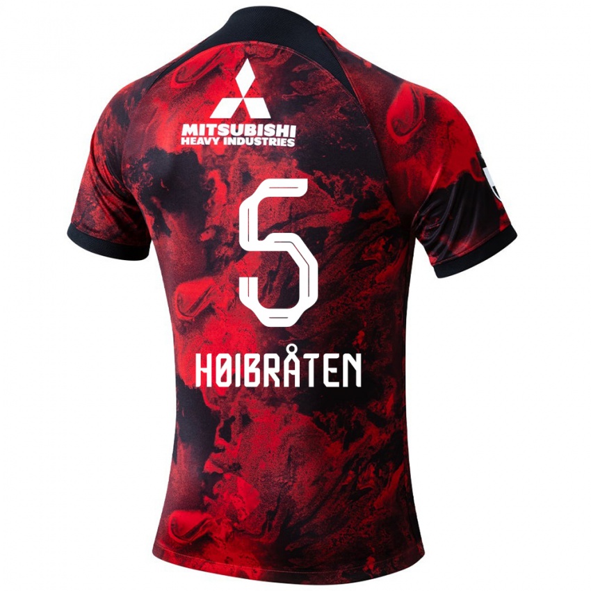 Niño Camiseta Marius Høibråten #5 Negro Rojo 1ª Equipación 2024/25 La Camisa Argentina