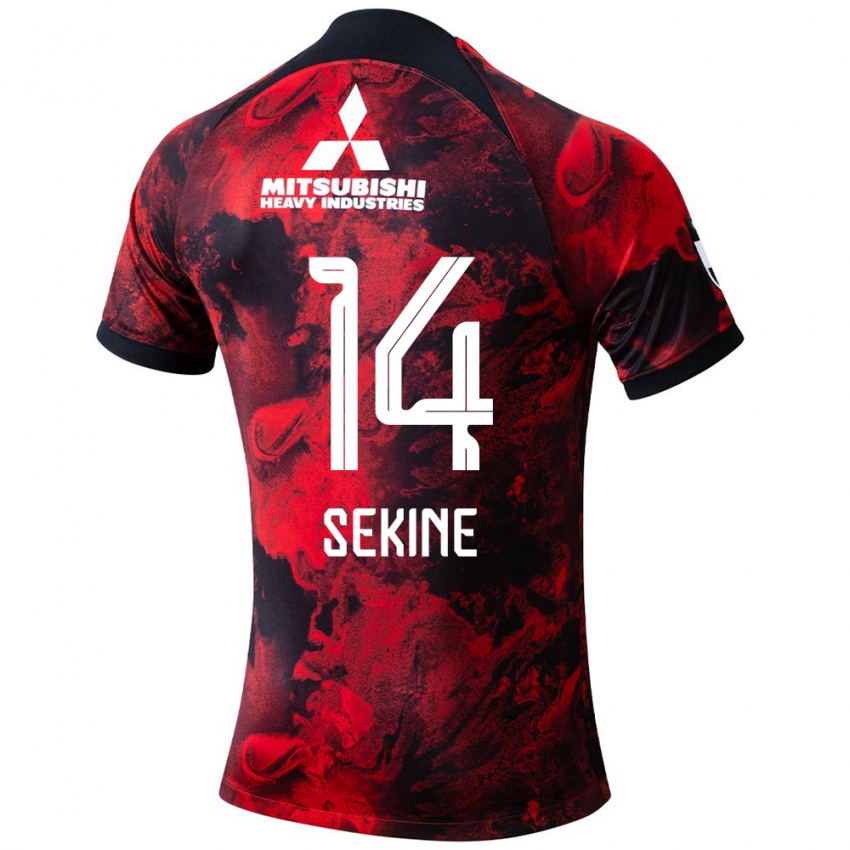 Niño Camiseta Takahiro Sekine #14 Negro Rojo 1ª Equipación 2024/25 La Camisa Argentina