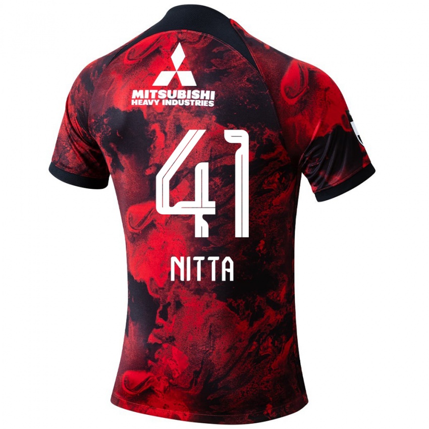 Niño Camiseta Rio Nitta #41 Negro Rojo 1ª Equipación 2024/25 La Camisa Argentina