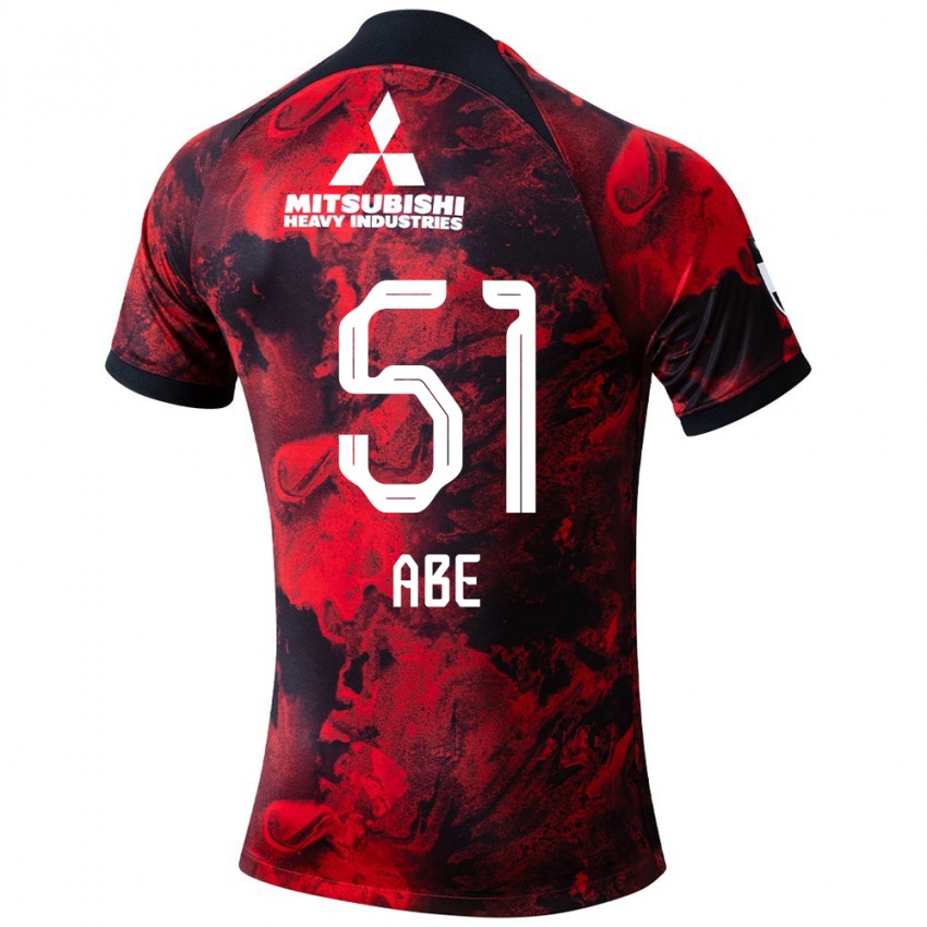 Niño Camiseta Shintaro Abe #51 Negro Rojo 1ª Equipación 2024/25 La Camisa Argentina