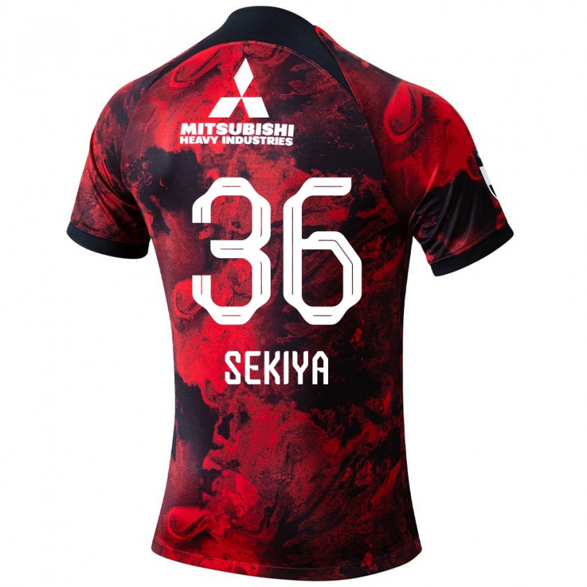 Niño Camiseta Hikaru Sekiya #36 Negro Rojo 1ª Equipación 2024/25 La Camisa Argentina