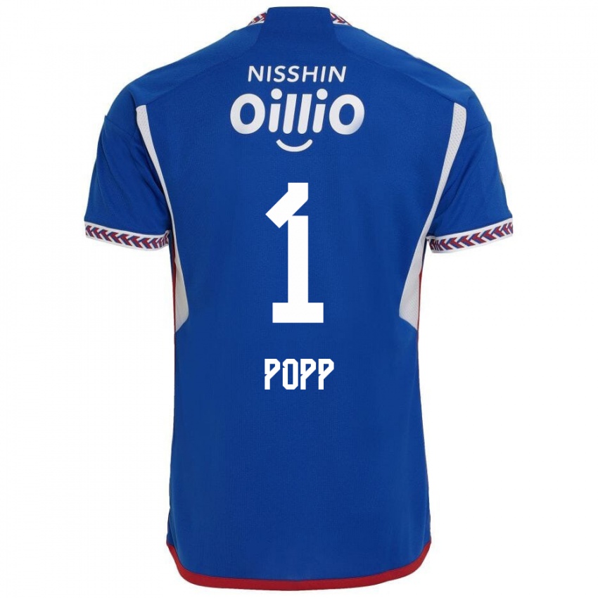 Niño Camiseta William Popp #1 Azul Blanco Rojo 1ª Equipación 2024/25 La Camisa Argentina