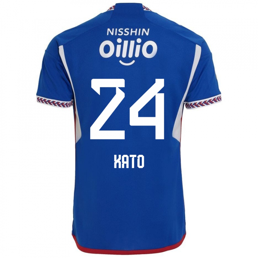 Niño Camiseta Hijiri Kato #24 Azul Blanco Rojo 1ª Equipación 2024/25 La Camisa Argentina