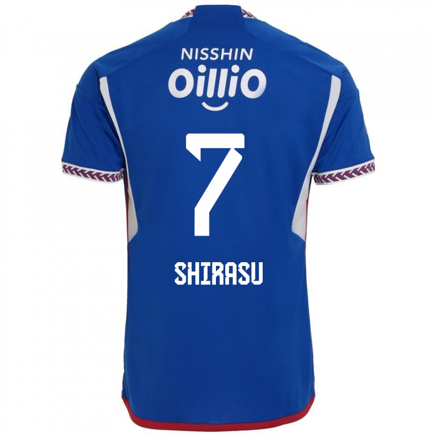 Niño Camiseta Kento Shirasu #7 Azul Blanco Rojo 1ª Equipación 2024/25 La Camisa Argentina