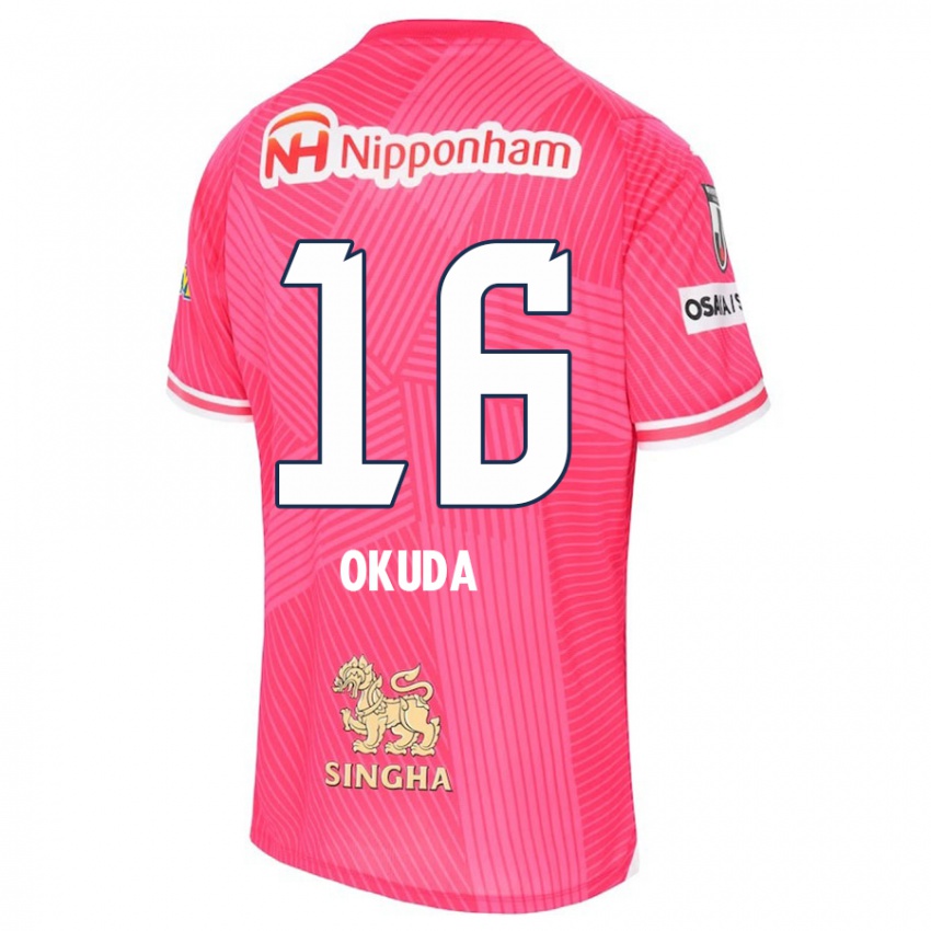 Niño Camiseta Hayato Okuda #16 Rosa Blanco 1ª Equipación 2024/25 La Camisa Argentina