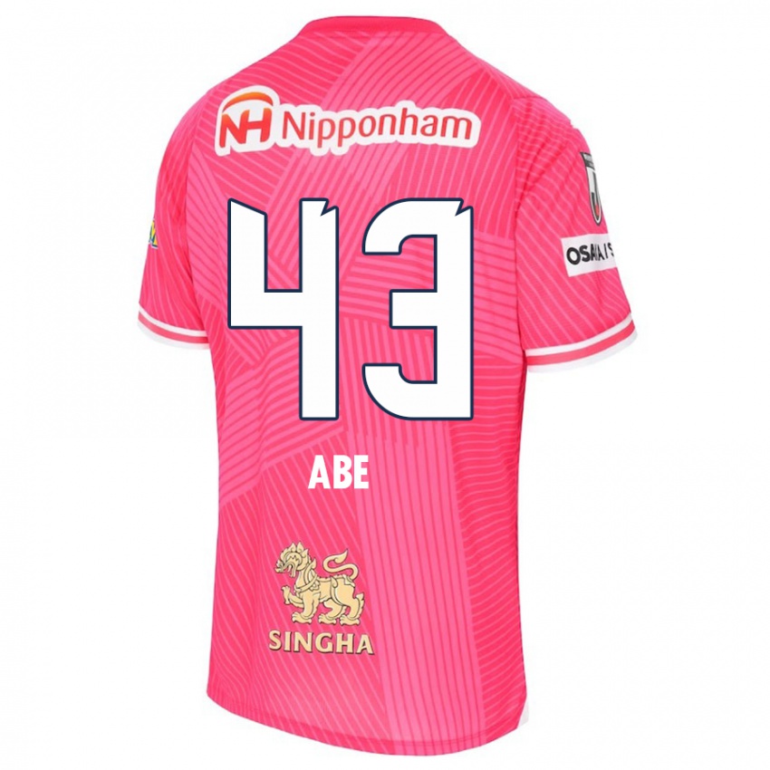 Niño Camiseta Yosei Abe #43 Rosa Blanco 1ª Equipación 2024/25 La Camisa Argentina