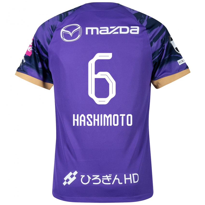 Niño Camiseta Hinata Hashimoto #6 Púrpura Blanco 1ª Equipación 2024/25 La Camisa Argentina