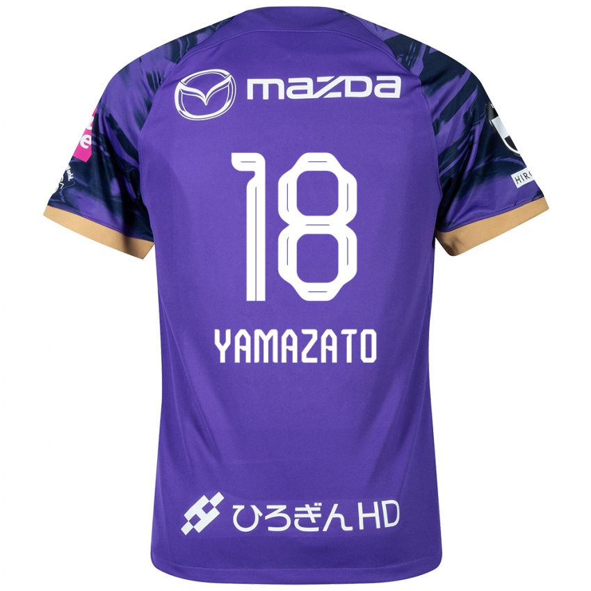 Niño Camiseta Kenshin Yamazato #18 Púrpura Blanco 1ª Equipación 2024/25 La Camisa Argentina