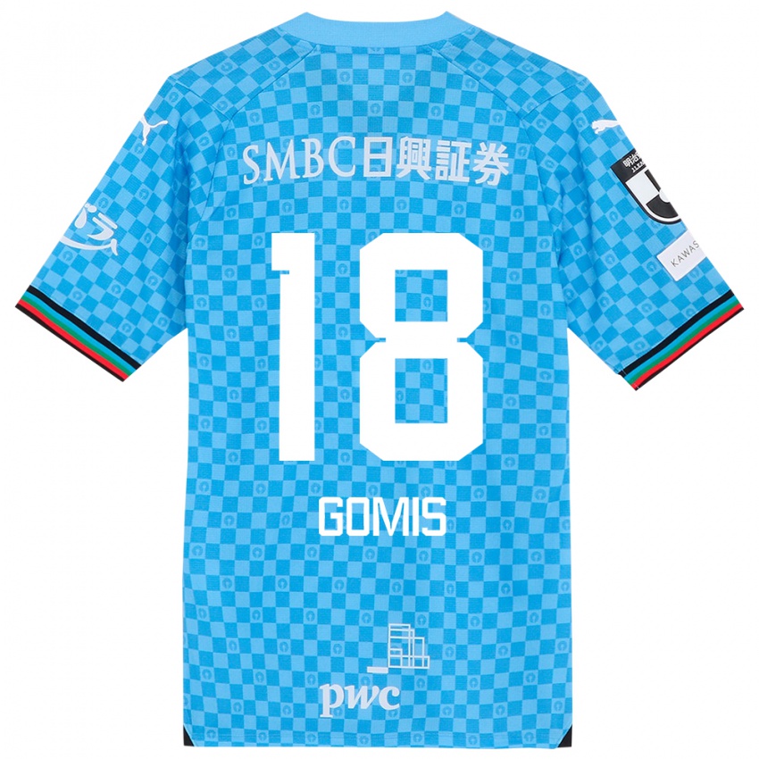 Niño Camiseta Bafétimbi Gomis #18 Azul Celeste 1ª Equipación 2024/25 La Camisa Argentina