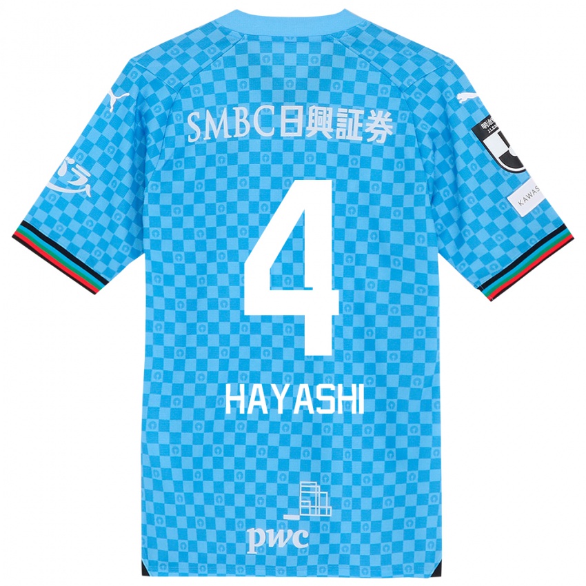 Niño Camiseta Shunsuke Hayashi #4 Azul Celeste 1ª Equipación 2024/25 La Camisa Argentina