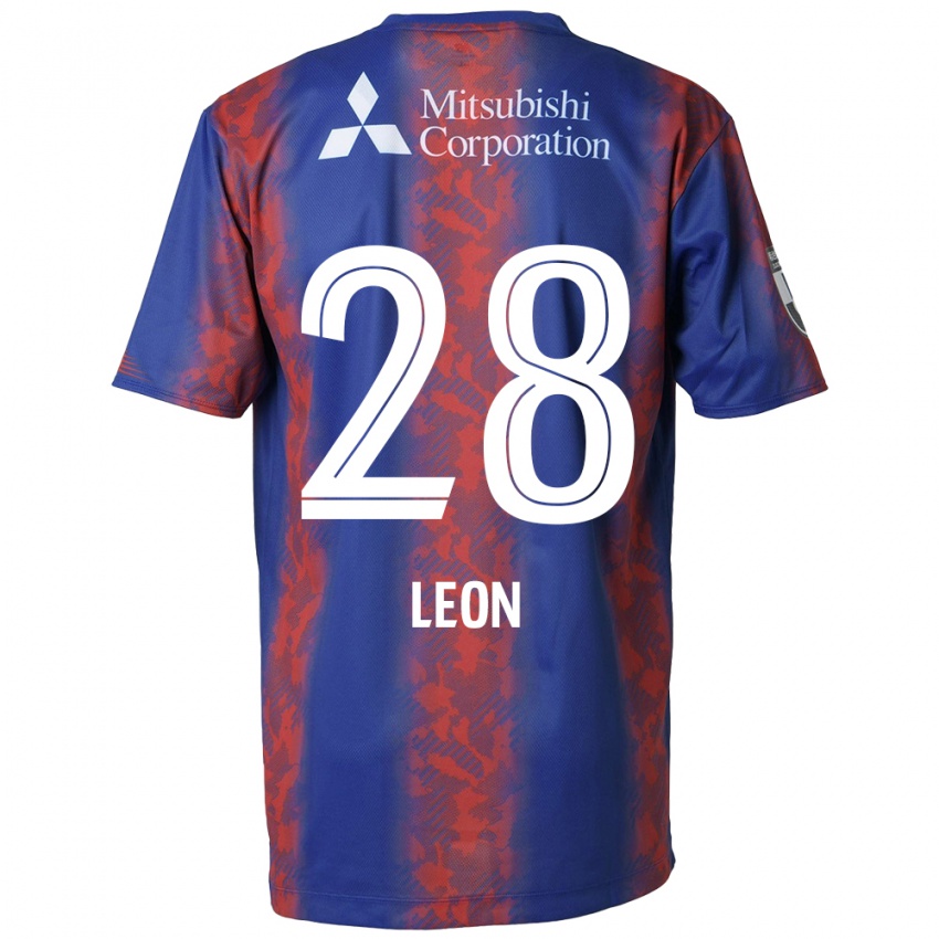 Niño Camiseta Leon Nozawa #28 Azul Rojo 1ª Equipación 2024/25 La Camisa Argentina