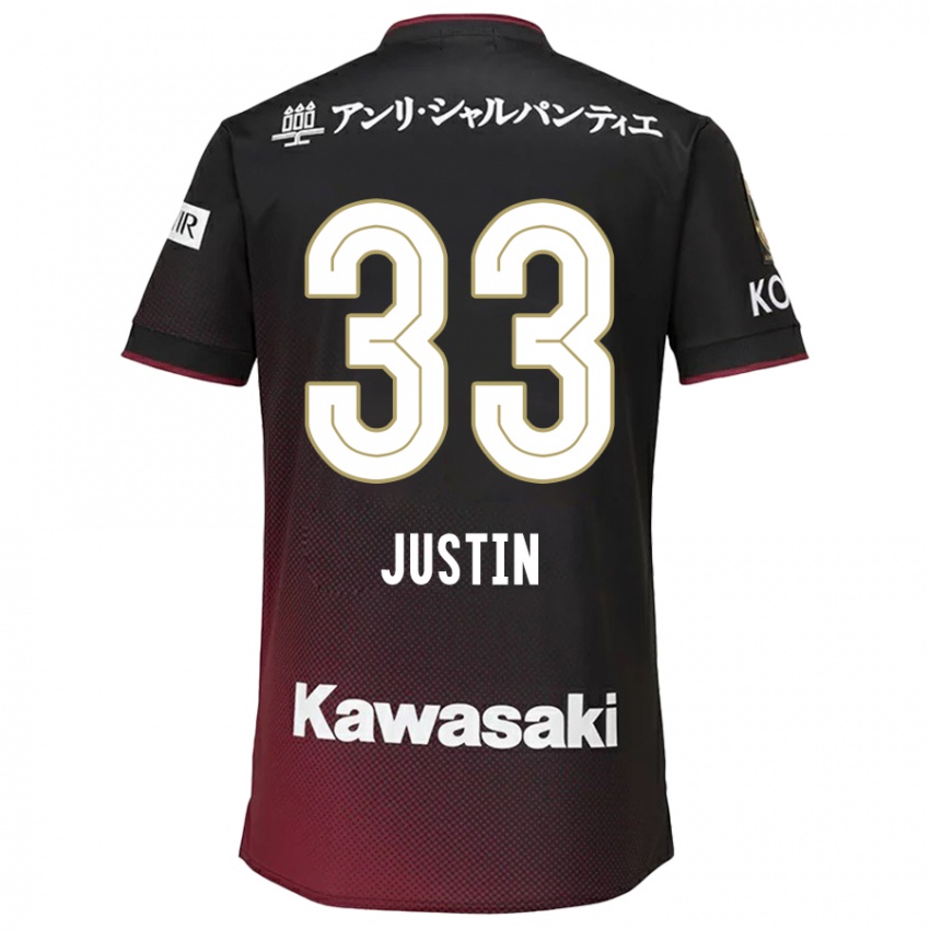 Niño Camiseta Justin Homma #33 Negro Rojo 1ª Equipación 2024/25 La Camisa Argentina