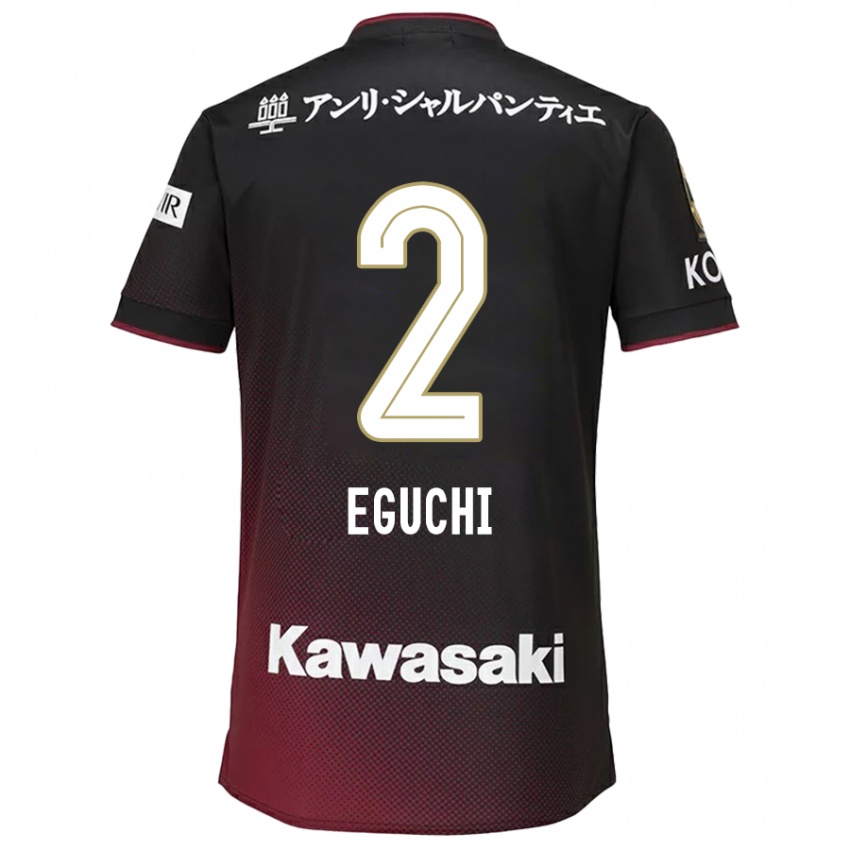 Niño Camiseta Takuma Eguchi #2 Negro Rojo 1ª Equipación 2024/25 La Camisa Argentina