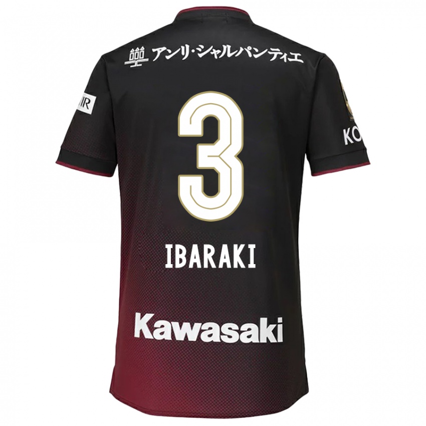 Niño Camiseta Riku Ibaraki #3 Negro Rojo 1ª Equipación 2024/25 La Camisa Argentina