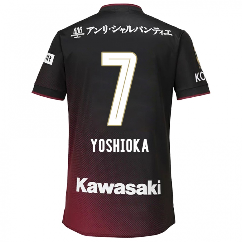 Niño Camiseta Ran Yoshioka #7 Negro Rojo 1ª Equipación 2024/25 La Camisa Argentina