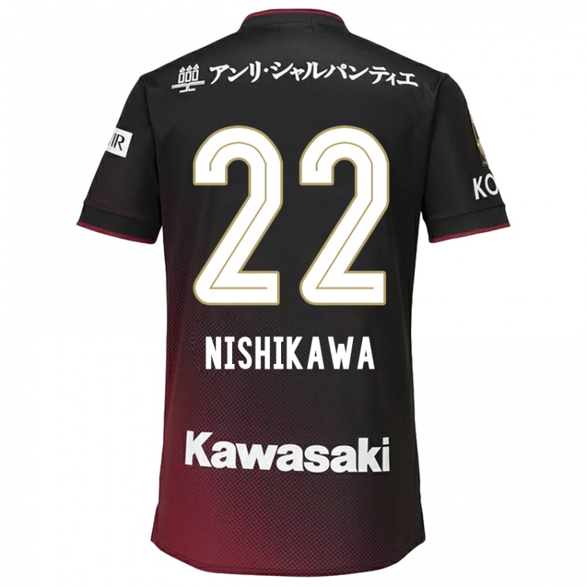 Niño Camiseta Aiku Nishikawa #22 Negro Rojo 1ª Equipación 2024/25 La Camisa Argentina