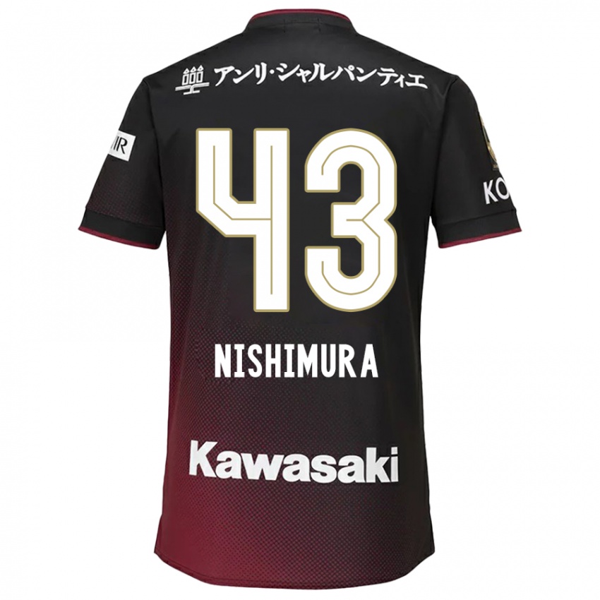 Niño Camiseta Nagi Nishimura #43 Negro Rojo 1ª Equipación 2024/25 La Camisa Argentina