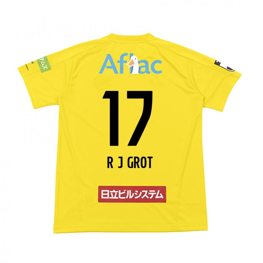 Niño Camiseta Jay-Roy Grot #17 Amarillo Negro 1ª Equipación 2024/25 La Camisa Argentina