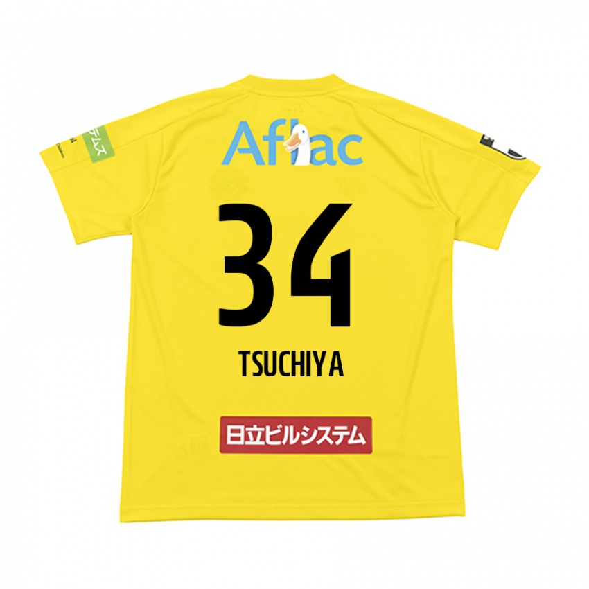 Niño Camiseta Takumi Tsuchiya #34 Amarillo Negro 1ª Equipación 2024/25 La Camisa Argentina