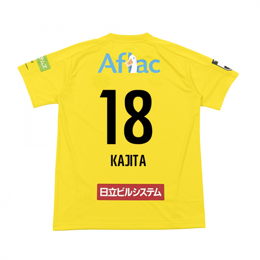 Niño Camiseta Kento Kajita #18 Amarillo Negro 1ª Equipación 2024/25 La Camisa Argentina