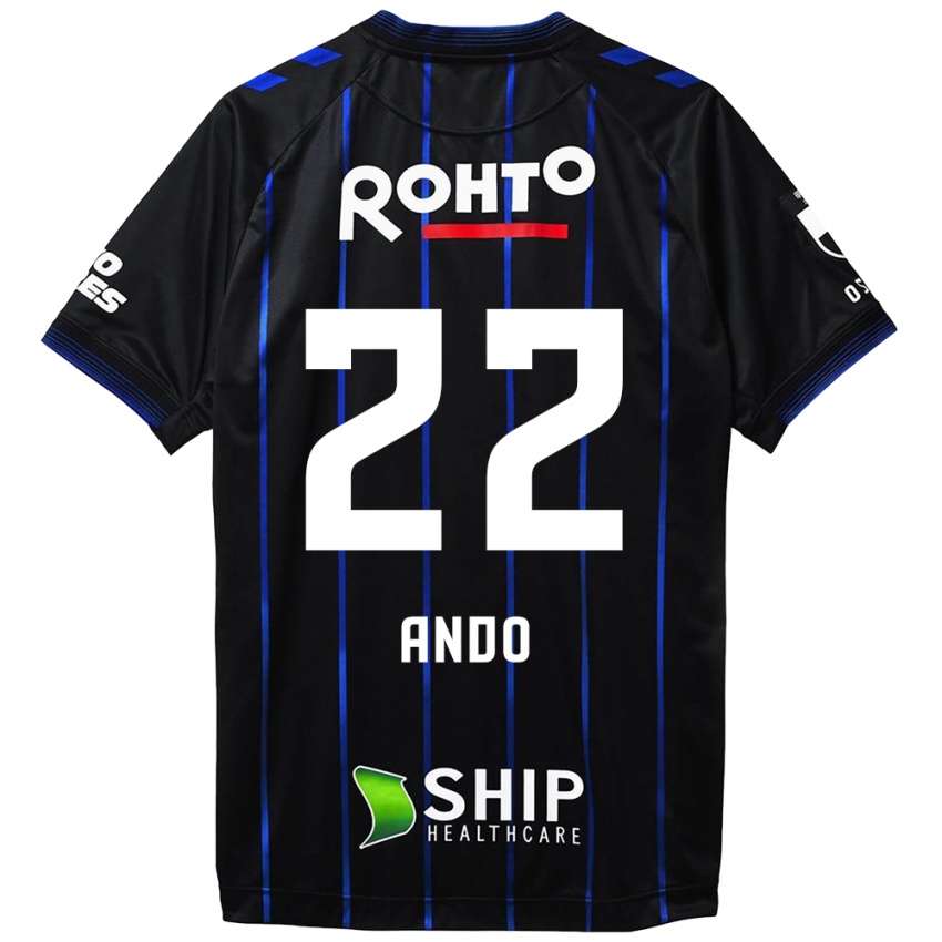 Niño Camiseta Rikuto Ando #22 Azul Negro 1ª Equipación 2024/25 La Camisa Argentina