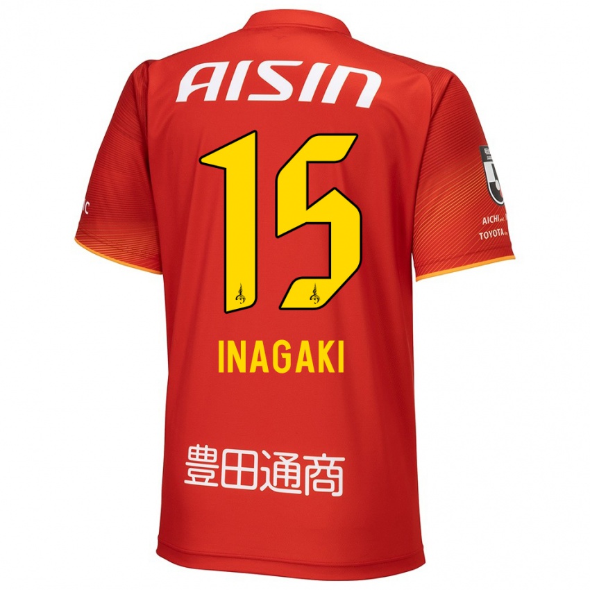 Niño Camiseta Sho Inagaki #15 Rojo Blanco Amarillo 1ª Equipación 2024/25 La Camisa Argentina