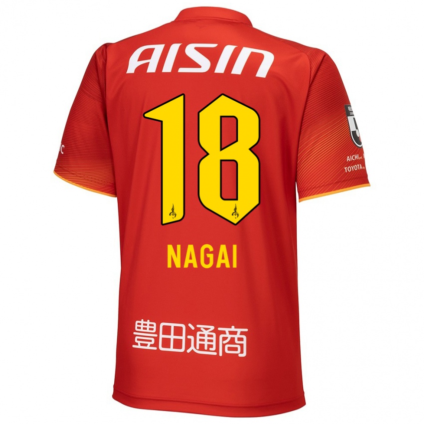 Niño Camiseta Kensuke Nagai #18 Rojo Blanco Amarillo 1ª Equipación 2024/25 La Camisa Argentina