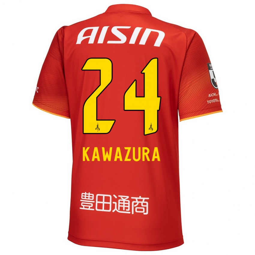 Niño Camiseta Akinari Kawazura #24 Rojo Blanco Amarillo 1ª Equipación 2024/25 La Camisa Argentina