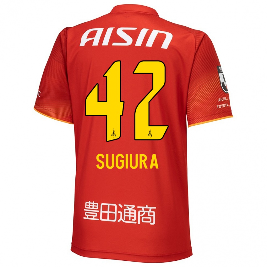 Niño Camiseta Shungo Sugiura #42 Rojo Blanco Amarillo 1ª Equipación 2024/25 La Camisa Argentina