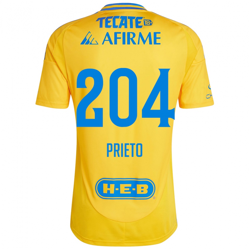 Niño Camiseta Leonel Prieto #204 Oro Amarillo 1ª Equipación 2024/25 La Camisa Argentina