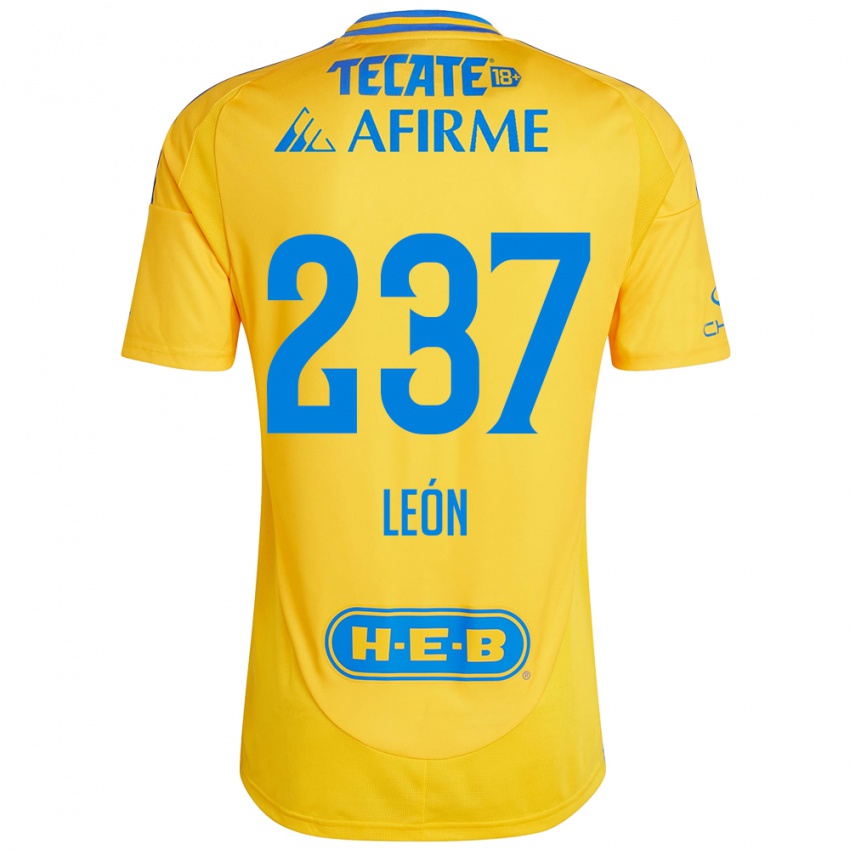 Niño Camiseta Gabriel León #237 Oro Amarillo 1ª Equipación 2024/25 La Camisa Argentina