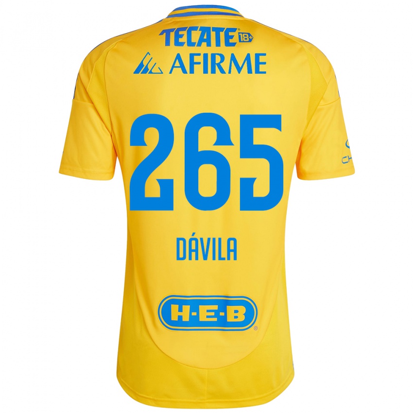 Niño Camiseta Emiliano Dávila #265 Oro Amarillo 1ª Equipación 2024/25 La Camisa Argentina